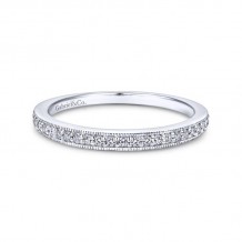 Gabriel & Co. 14k White Gold Victorian Diamond Wedding Band