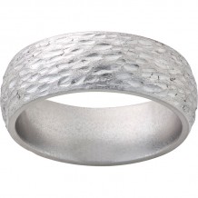 Titanium Domed Band with Bark Finish