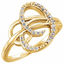 14K Yellow 1/6 CTW Diamond Ring