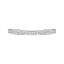 Shah Luxury 14K White Gold Round Diamond Wedding Band