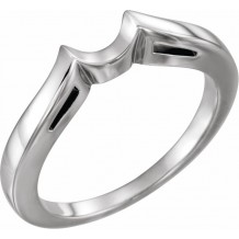 14K White Band for 7.4 mm Round Ring