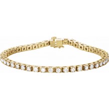 14K Yellow 4 3/4 CTW Diamond Line 7 Bracelet