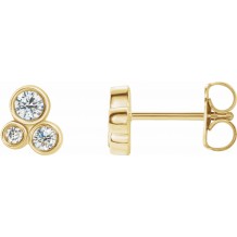 14K Yellow 1/5 CTW Diamond Geometric Cluster Earrings