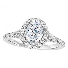 14k White Gold 1/2ct Diamond  Semi Mount Engagement Ring