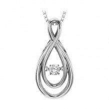 Gems One Silver (SLV 995) Diamond Rhythm Of Love Neckwear Pendant   - 1/8 ctw