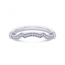 Gabriel & Co. 14K White Gold Victorian Curved Wedding Band