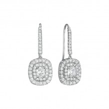 Henri Daussi 18k White Gold Diamond Drop Earrings