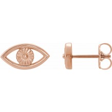 14K Rose Evil Eye Earrings