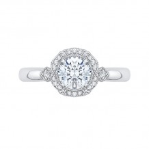 Shah Luxury Round Diamond Cathedral Style Engagement Ring In 14K White Gold (Semi-Mount)