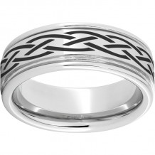 Serinium Rounded Edge Band with a Braid Laser Engraving