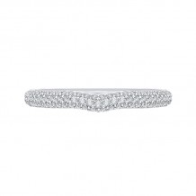 Shah Luxury 14K White Gold Round Diamond Wedding Band