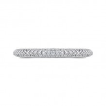 Shah Luxury 14K White Gold Round Diamond Wedding Band