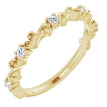 14K Yellow 1/6 CTW Diamond Sculptural-Inspired Anniversary Band