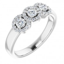 14K White 3/8 CTW Diamond Engagement Ring