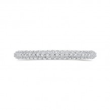 Shah Luxury 14K White Gold Round Diamond  Half-Eternity Wedding Band