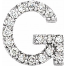 14K White .06 CTW Diamond Single Initial G Earring