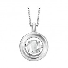 Gems One Silver (SLV 995) Diamond Rhythm Of Love Neckwear Pendant - 1/4 cts