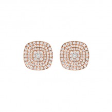 Henri Daussi 18k Rose Gold Diamond Stud Earrings