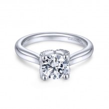 Gabriel & Co. 14k White Gold Contemporary Straight Engagement Ring