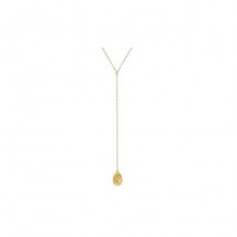 14K Yellow Gold Citrine 2 Inch Drop Y-Necklace