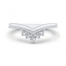 Shah Luxury 14K White Gold Diamond Contour Band