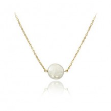 Carla 14k Yellow Gold Coin Pearl Pendant