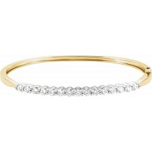 14K Yellow/White 2 1/8 CTW Diamond Bangle 7 Bracelet