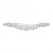 Shah Luxury 14K White Gold Diamond Half Eternity Euro shank Wedding Band