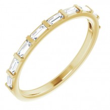 14K Yellow 3/8 CTW Diamond Straight Baguette Anniversary Band