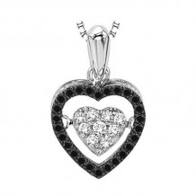 Gems One Silver (SLV 995) Diamond Rhythm Of Love Neckwear Pendant  - 1/5 ctw