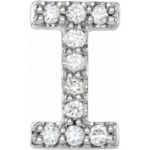 14K White .04 CTW Diamond Single Initial I Earring