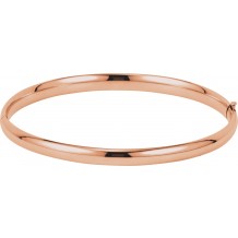 14K Rose 4.75 mm Hinged Bangle Bracelet