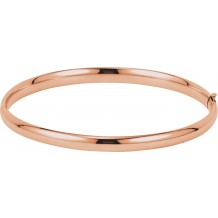 14K Rose 4.75 mm Hinged Bangle Bracelet