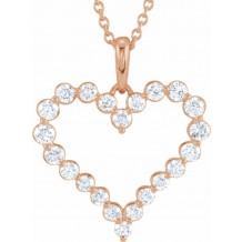 14K Rose 1 CTW Diamond Heart 18 Necklace