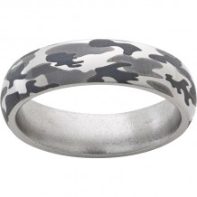 Titanium Domed Band with Camo Laser Engraving