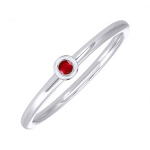 Gems One 10Kt White Gold Ruby (1/20 Ctw) Ring