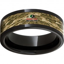 Black Diamond Ceramic Pipe Cut Band with Mossy Oak Bottomland Inlay