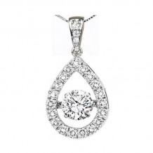 Gems One 14KT White Gold & Diamond Rhythm Of Love Neckwear Pendant   - 1 ctw