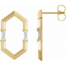 14K Yellow 1/3 CTW Diamond Geometric Earrings