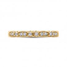 Shah Luxury 14K Yellow Gold Round Diamond Wedding Band