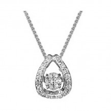 Gems One Silver (SLV 995) Diamond Rhythm Of Love Neckwear Pendant  - 1/4 ctw