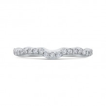 Shah Luxury 14K White Gold Round Diamond Wedding Band