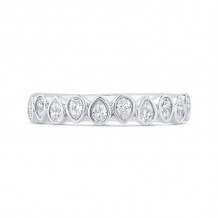 Shah Luxury 14K White Gold Round Cut Diamond Wedding Band