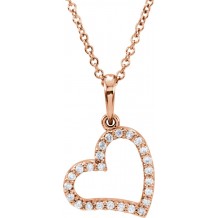 14K Rose 1/10 CTW Diamond 16 Necklace