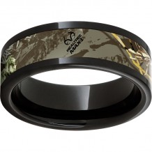 Black Diamond Ceramic Pipe Cut Band with Realtree Max 1 Inlay