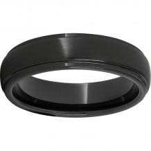 Black Diamond Ceramic Domed Grooved Edge Band with a Satin Finish