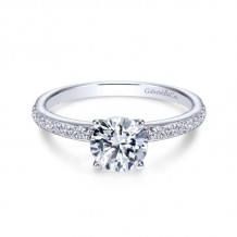 Gabriel & Co. 14k White Gold Contemporary Straight Engagement Ring