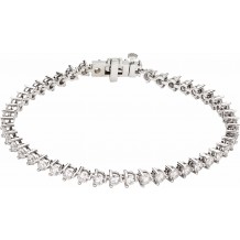 14K White 5 CTW Diamond Line 7 1/4 Bracelet