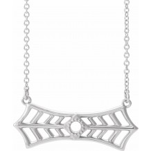 14K White Vintage-Inspired Bar 18 Necklace