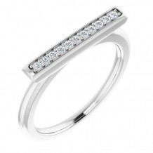 14K White 1/10 CTW Diamond Bar Ring